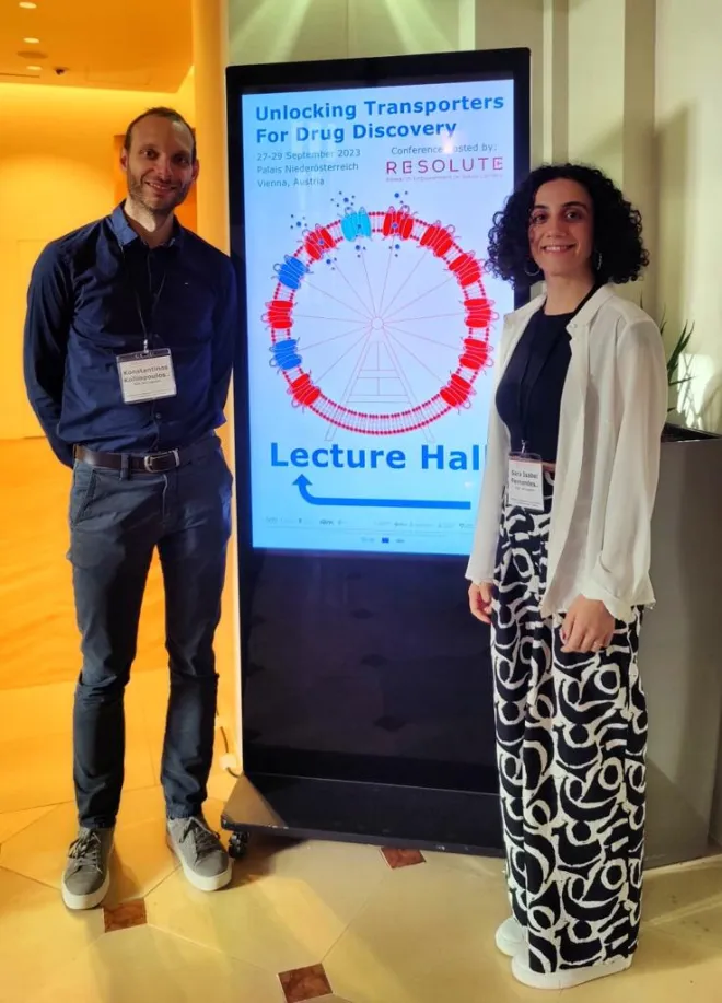 Poster presentation by Konstantinos Kolliopoulos and Sara Isabel Fernandes at the RESOLUTE-Transporter conference 27-29.09.2023