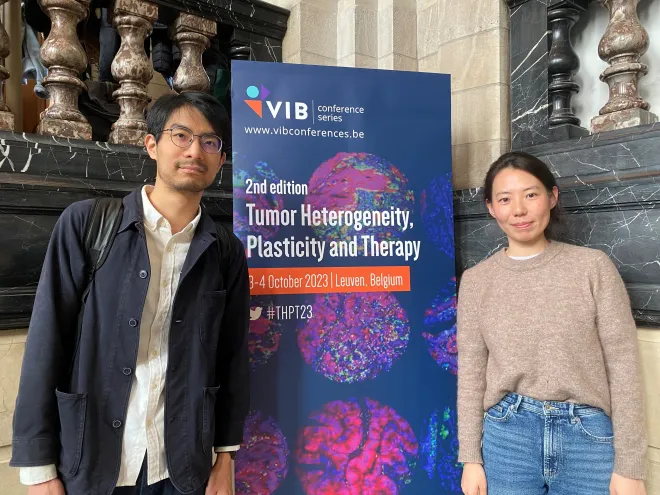 Poster presentation by Ming Liu and Xiao-Zheng Liu at the VIB Conference - Tumor Heterogeneity Plasticity and Terapy 03-04.10.2023